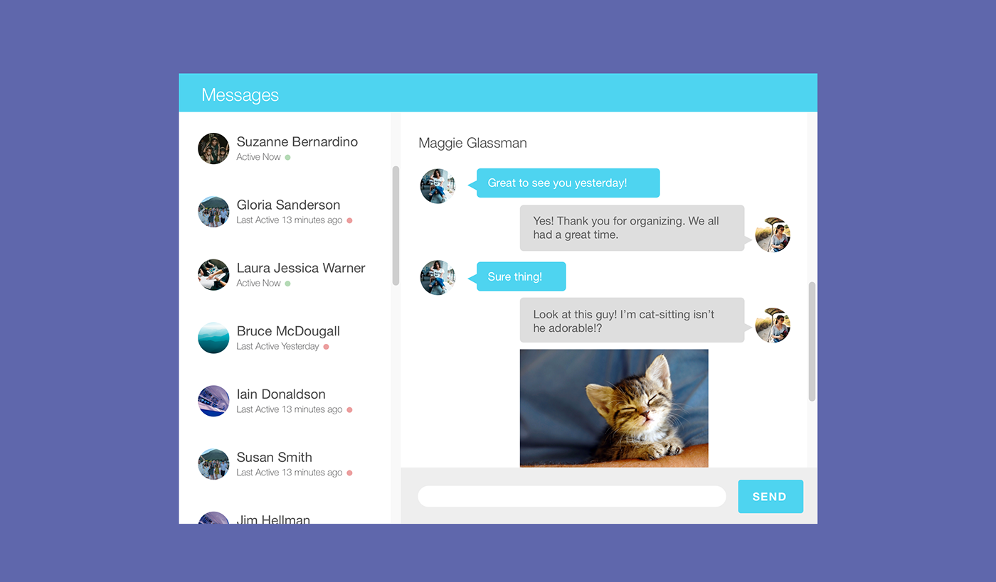 ux UI Interface Chat Chatbot design screen ios android