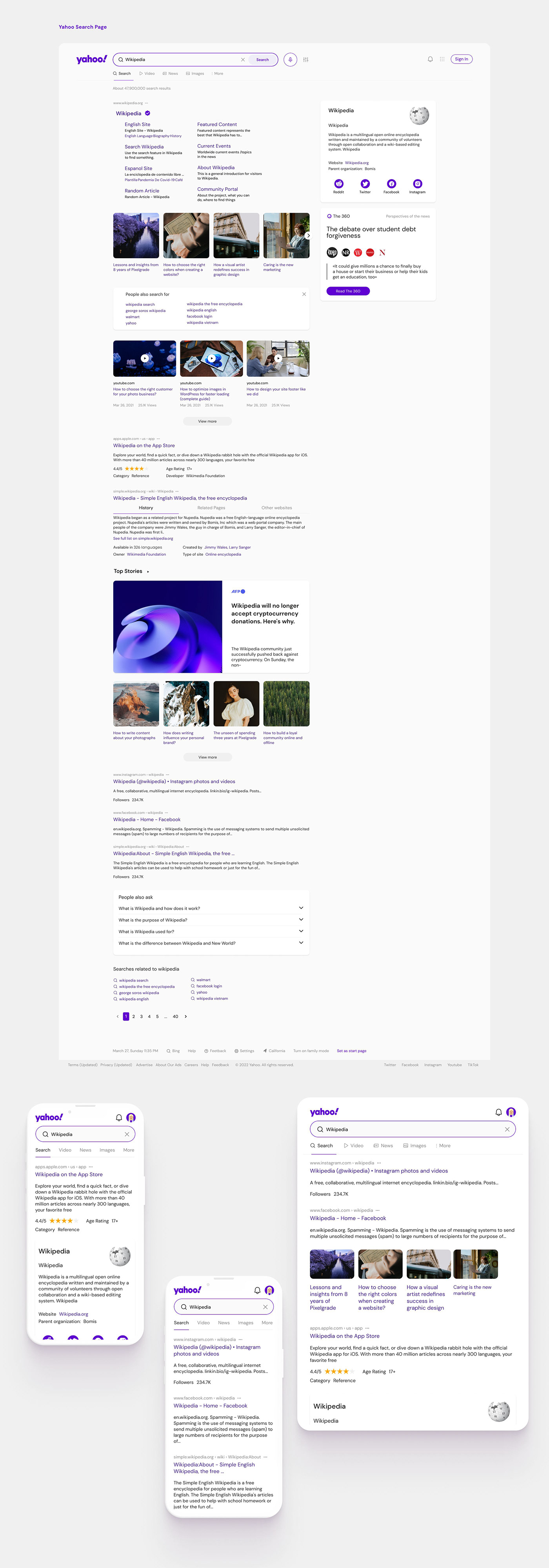 dashboard Figma finance google news newspaper search UI/UX Web Design  yahoo