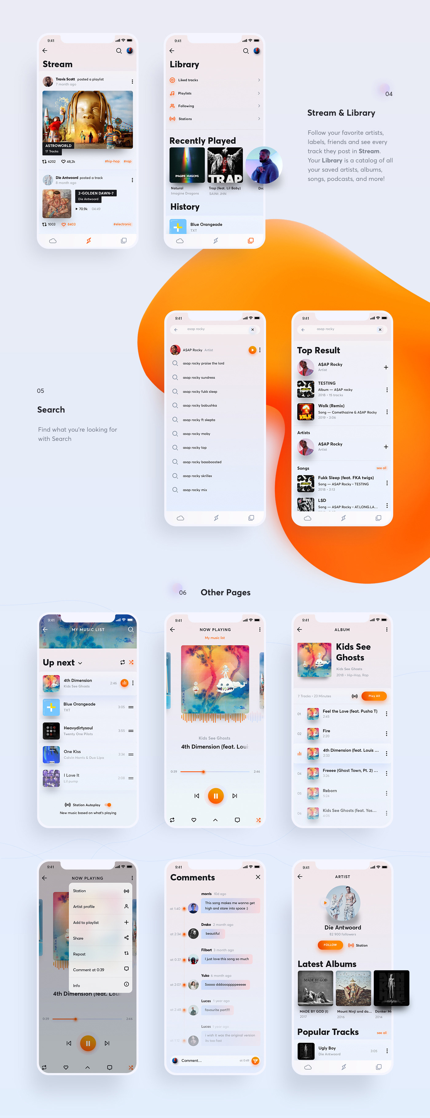 app UI ux app design redesign soundcloud music mobile