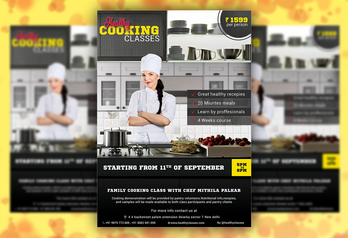 cooking classes cooking classes mockup cooking classes flyer flyers