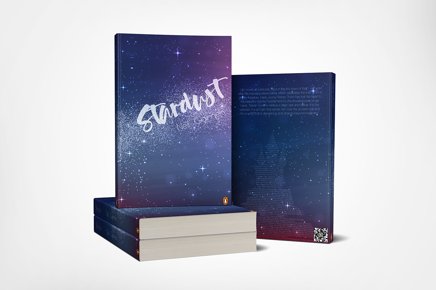 typography   ILLUSTRATION  editorial design  Stardust neil gaiman book cover print design  poster galaxy star