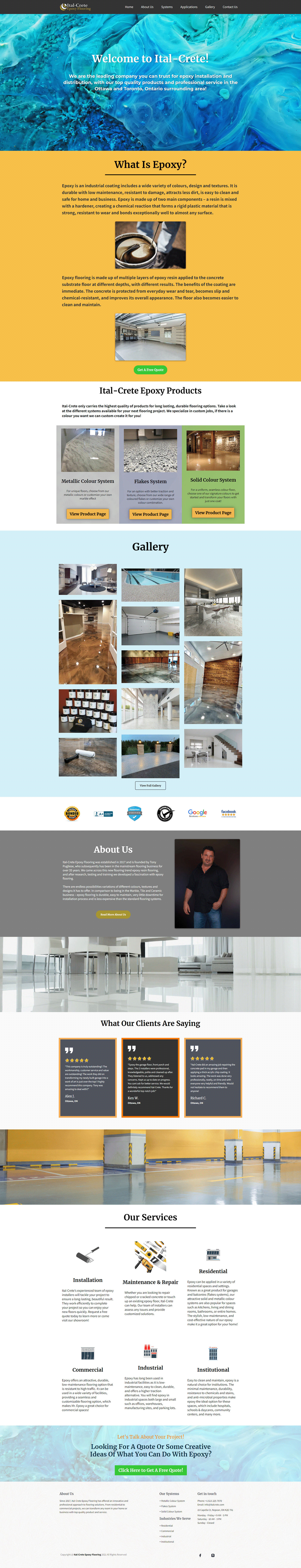 contractor epoxy flooring website redesign