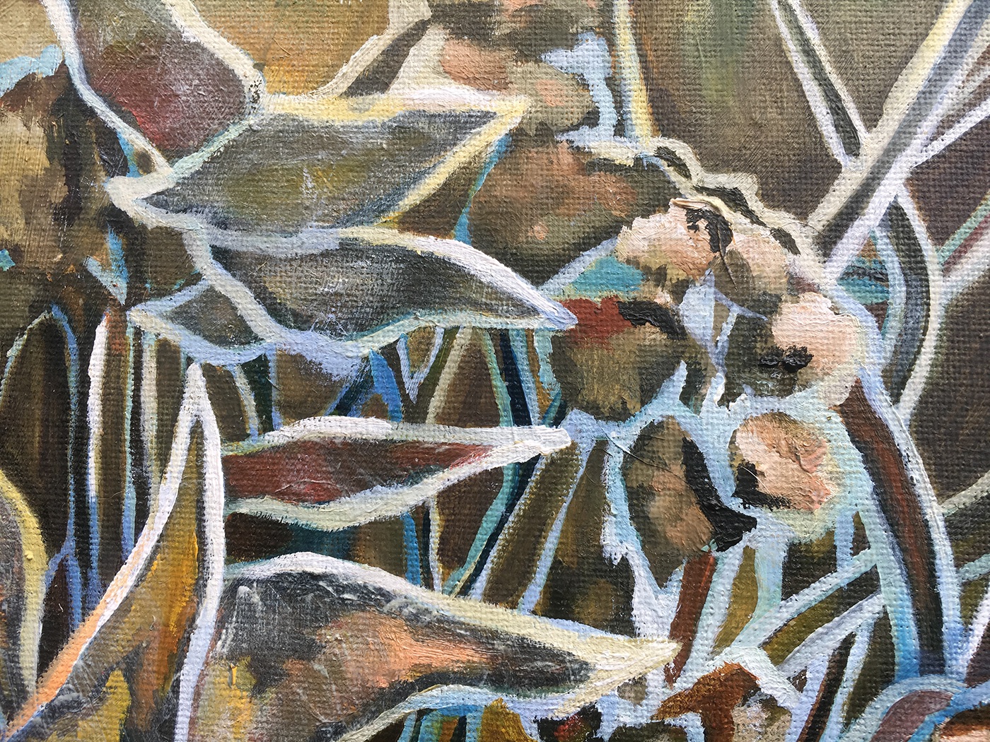 winter Oil Painting Landscape frost