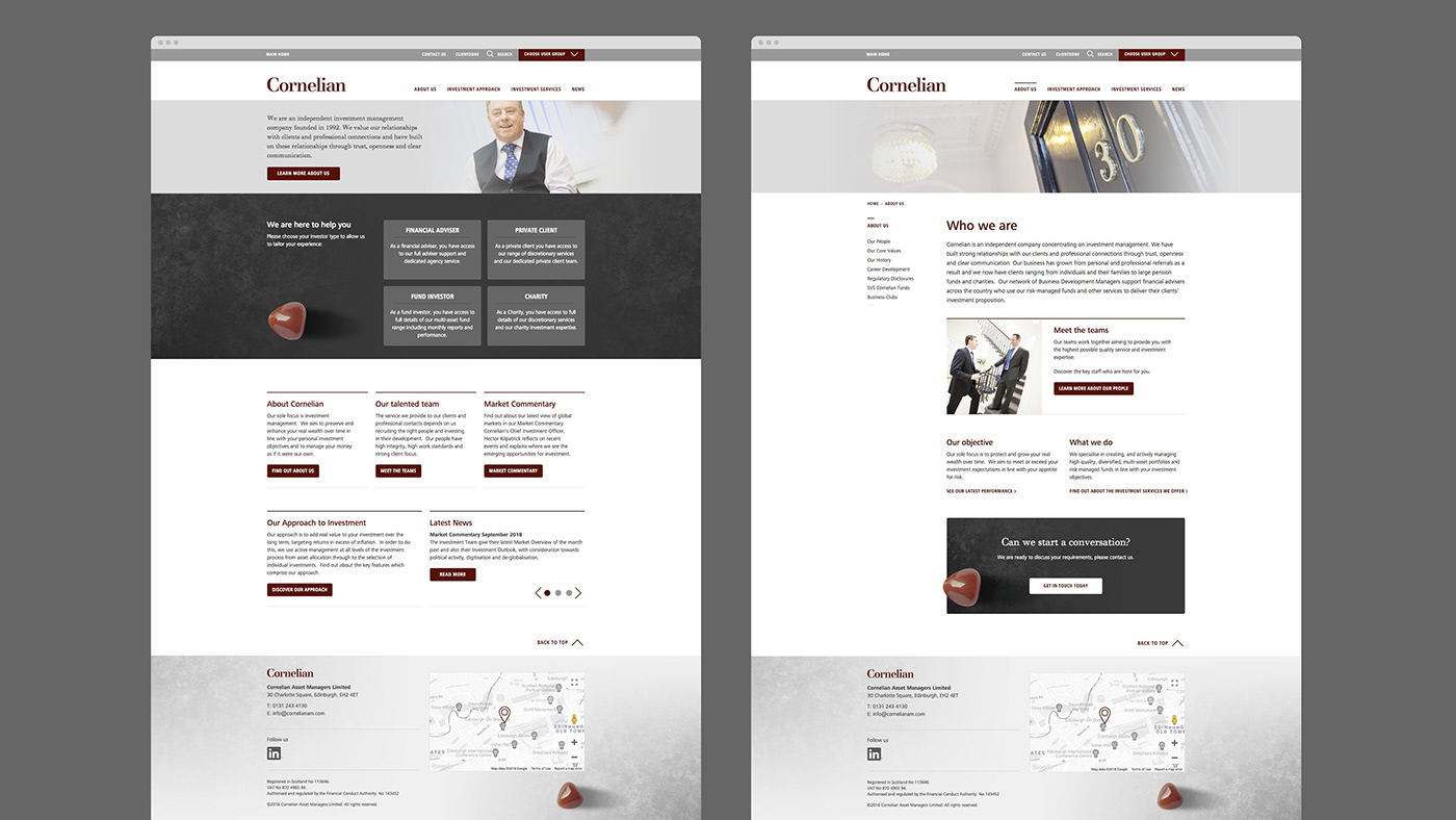 Website financial ux UI research wireframes inVISION prototype Workshop asset managers