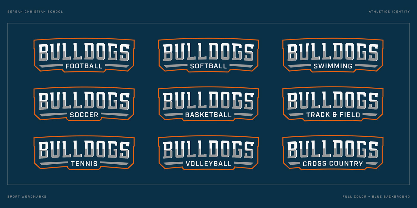 athletics identity Logo Design custom type brand identity bulldog school logo