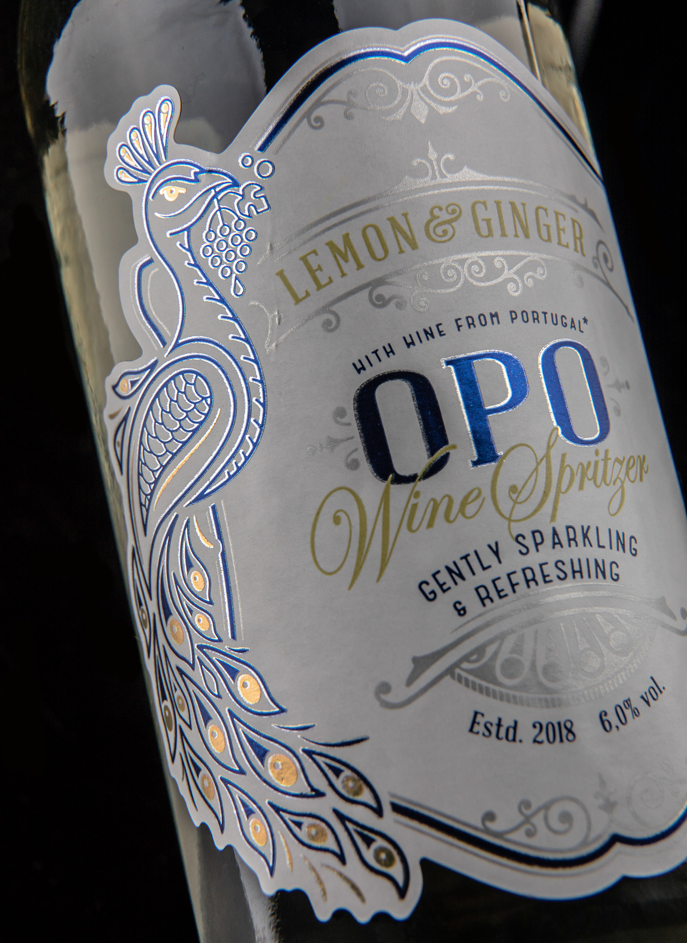 premium wine Spritzer Packaging Spirits Label typography   ornaments