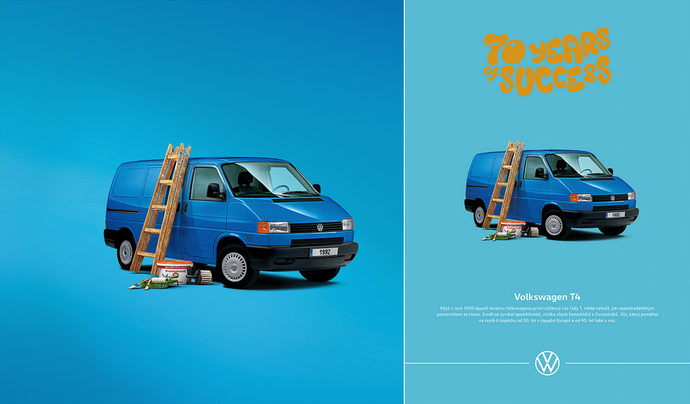anniversary automotive   campaign car CGI retouch transporter Van visual volkswagen