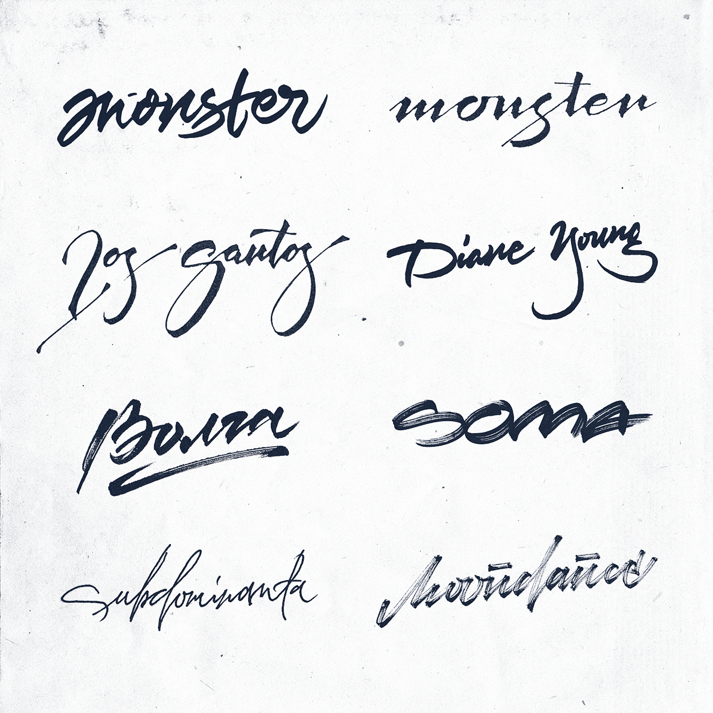 lettering Handlettering handtype handwriting calligraphic Script Custom brushpen sketch