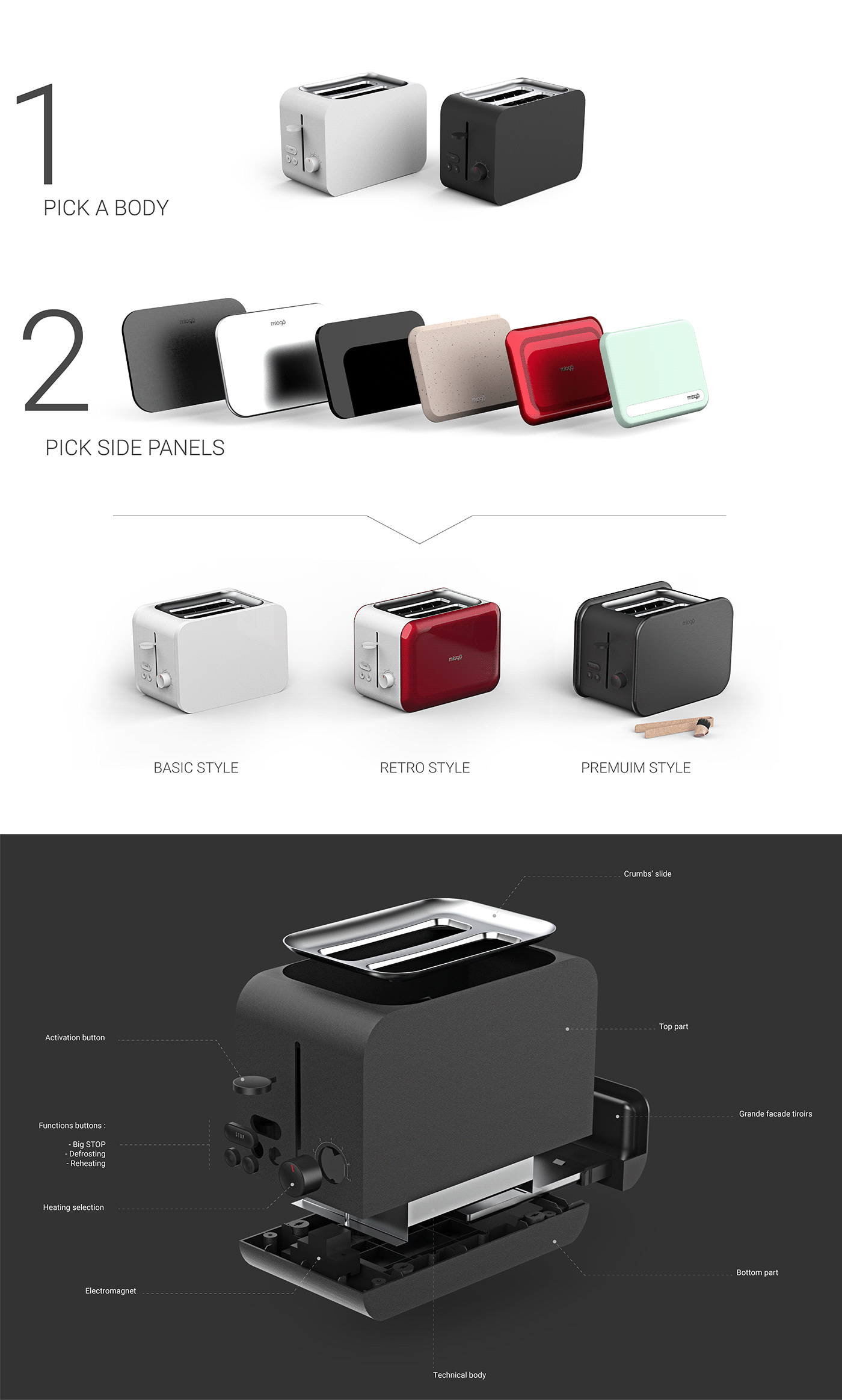 3D brand identity design industrial design  marketing   product design  rendering toaster