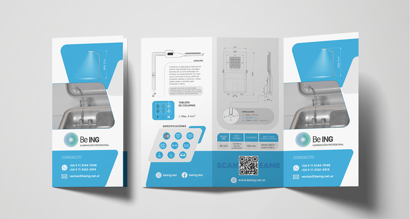graphic design  industrial design  Render 3D Luminarias Instructivo folleto catalogo User Information manual de uso