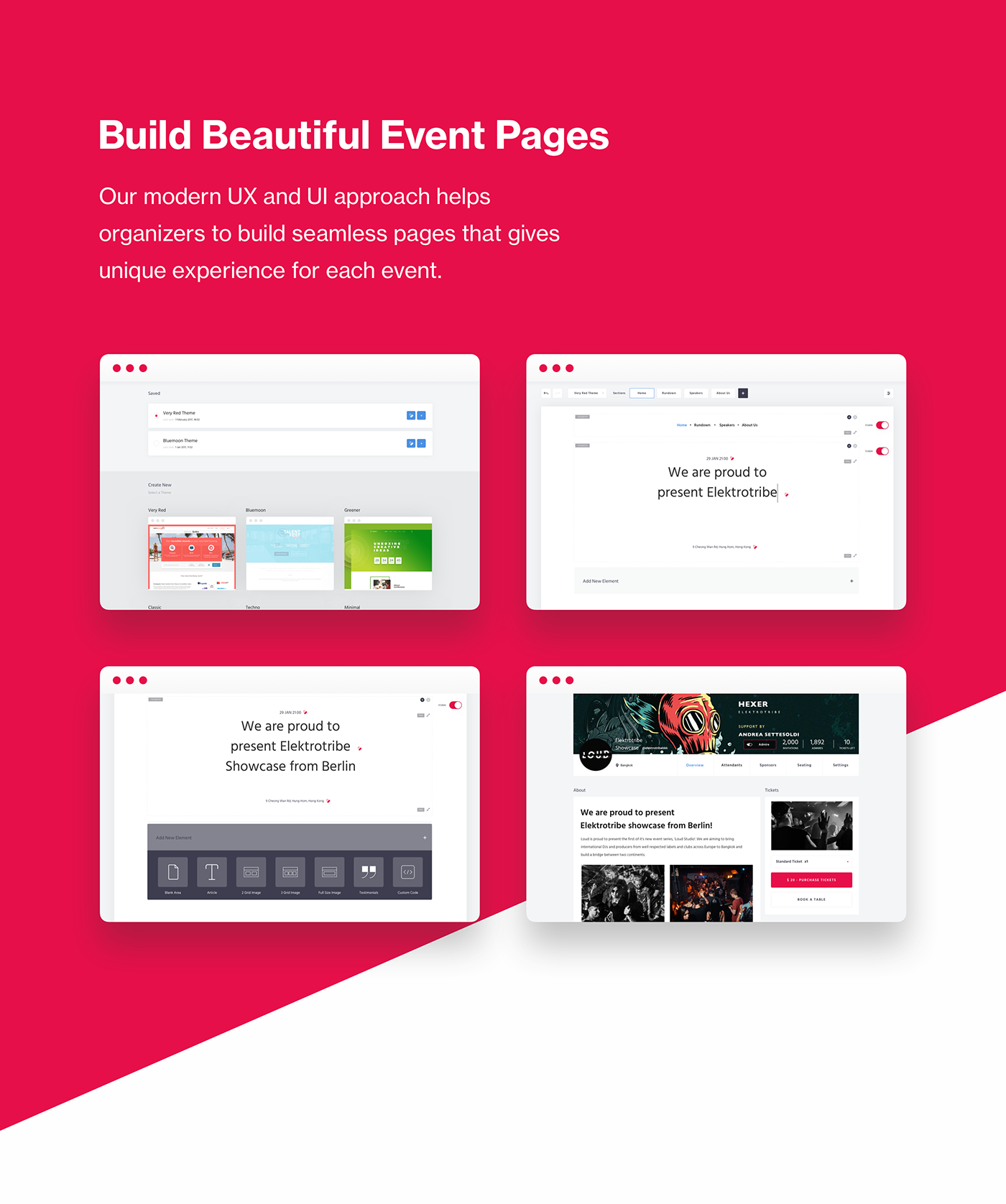 UI ux Web interaction Responsive product tool Event management Experience