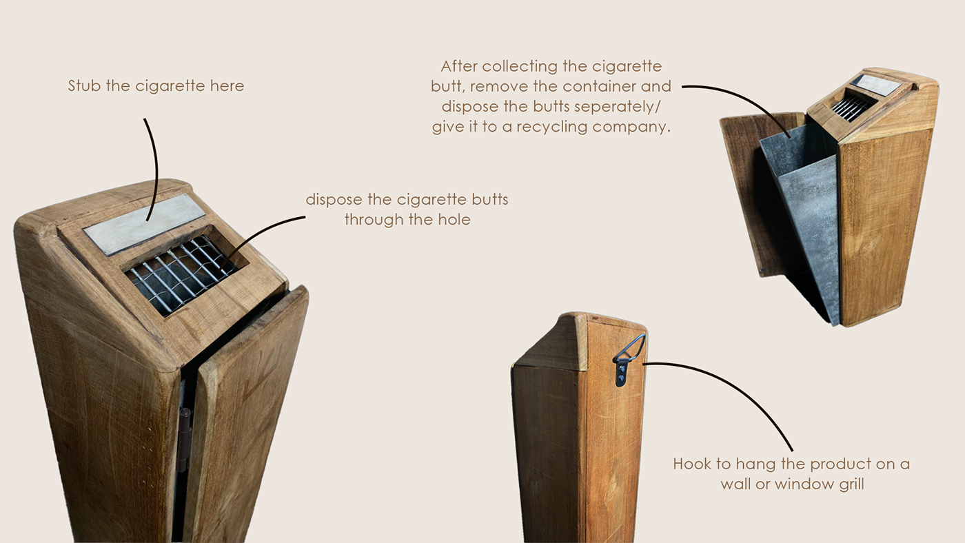 cigarette Cigarette Butts product design  Sustainability Sustainable Design Tea shop