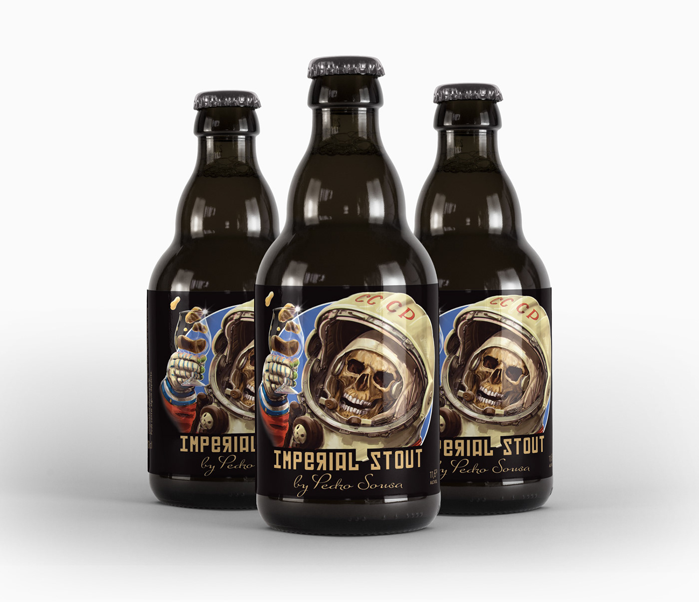Label craft beer cosmonaut beer digital painting rótulo brewery