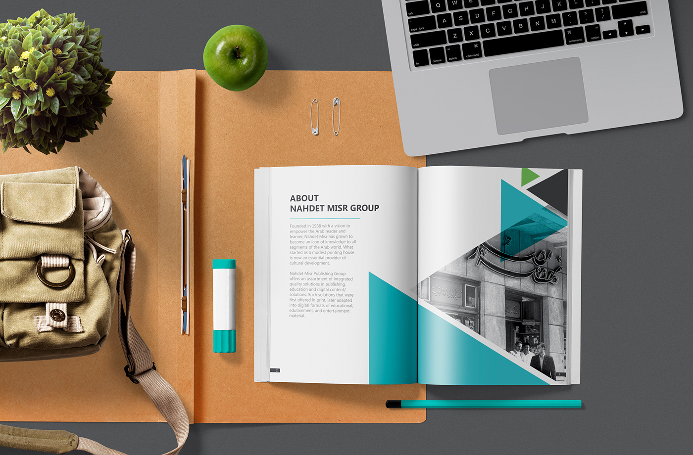 book cover booklet layout cover InDesign Layout misr Nahdet Nhadet misr Plant statue