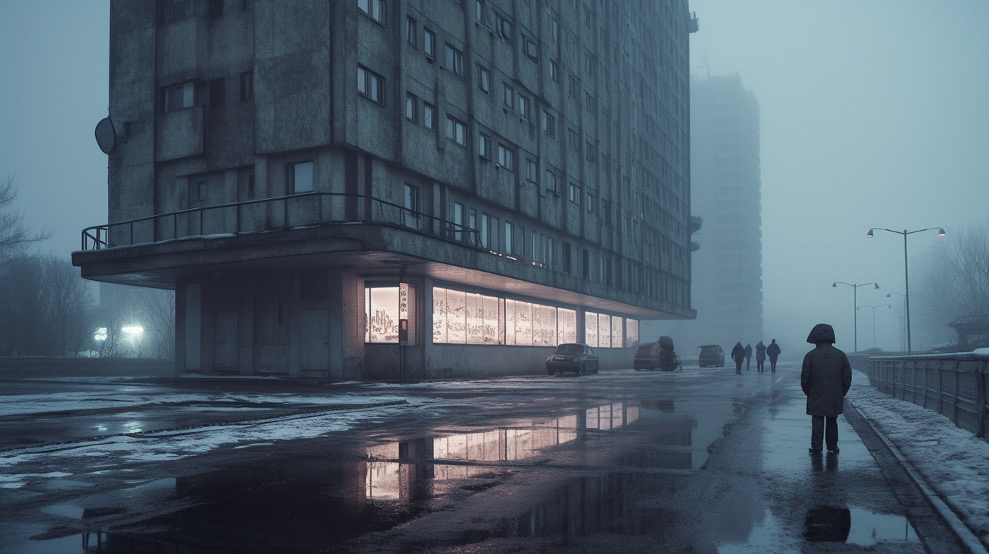 architecture Brutalist Soviet Union Siberia Russia ussr winter