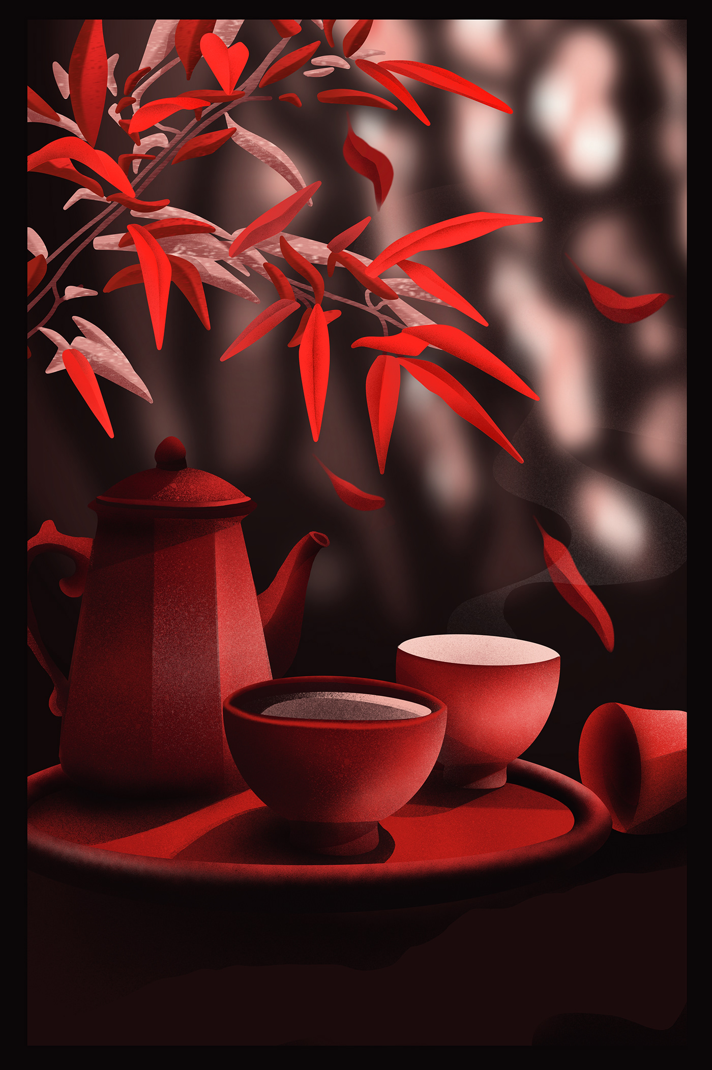 ILLUSTRATION  Digital Art  Drawing  artwork digital illustration Procreate chinese asian china red