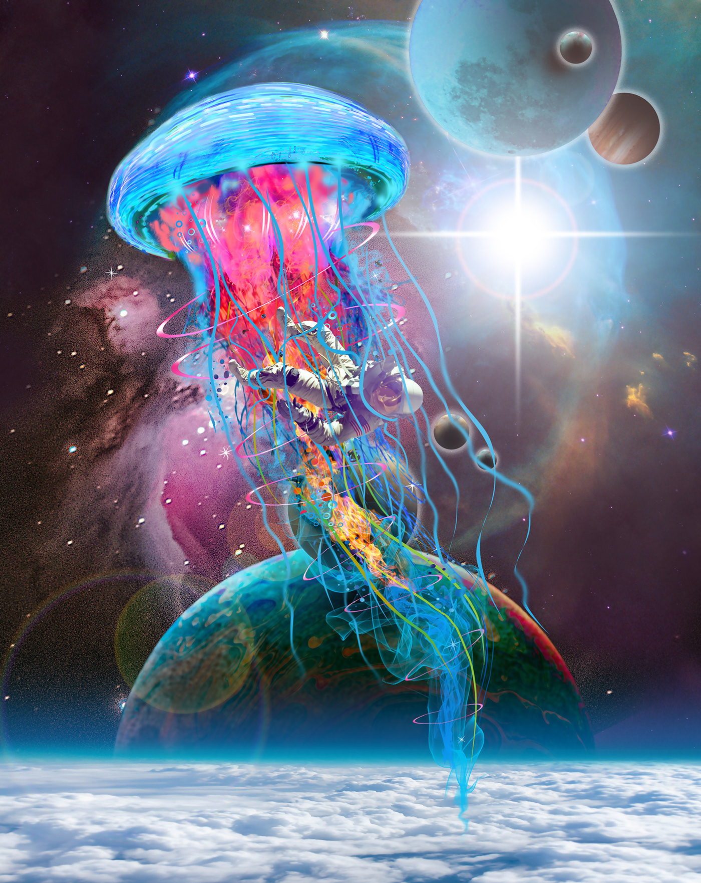 jellyfish Space  astronaut Planets