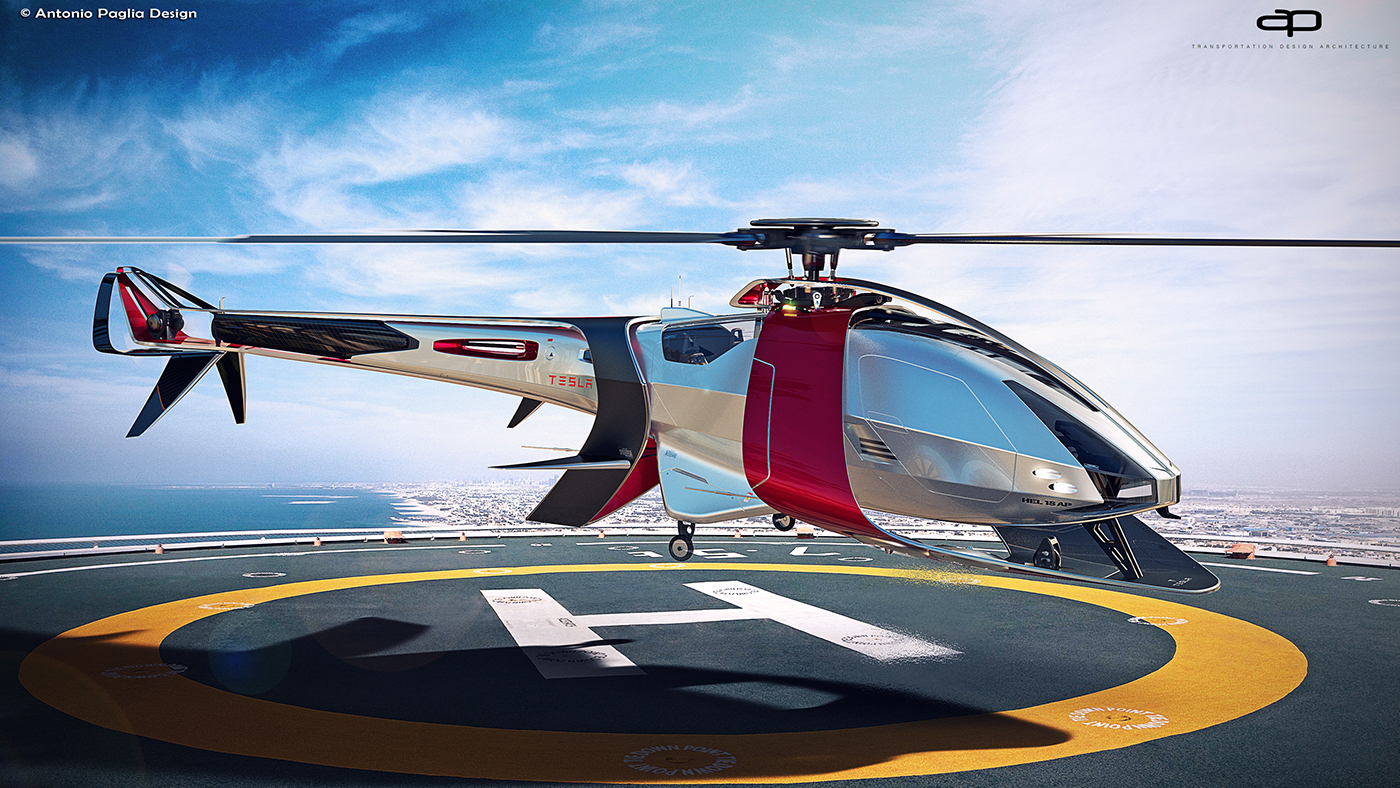 helicopter tesla dron drone elicottero 3D Alias electric concept automotive  