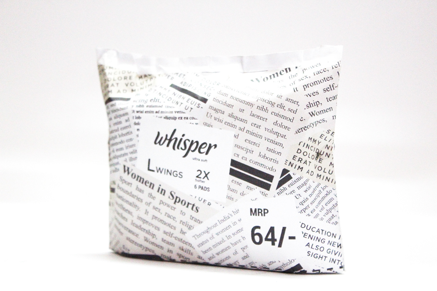 sanitary pads package design  rebranding Wisper women India label design MENSURATION periods adobeawards