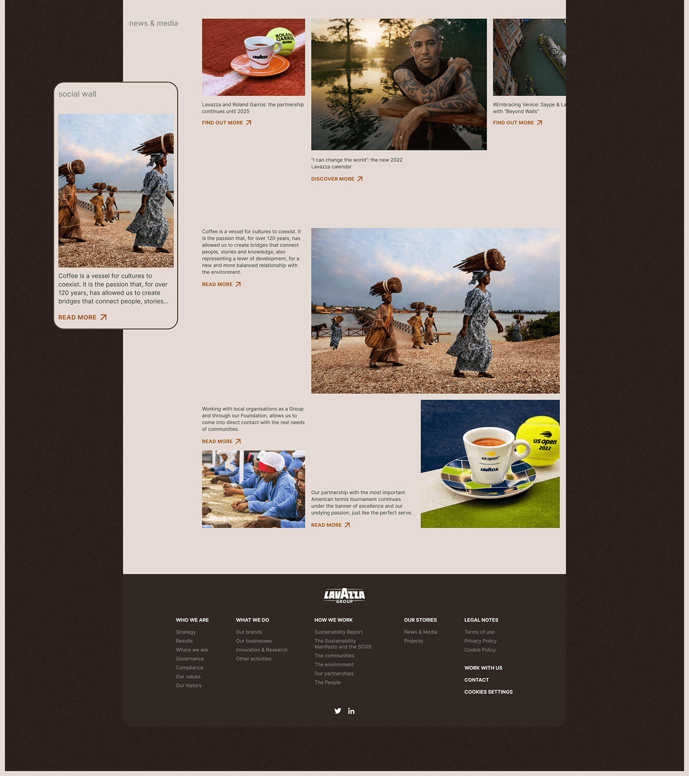 company corporate Corporate Design Figma Lavazza UI/UX Web Design  Website design Layout
