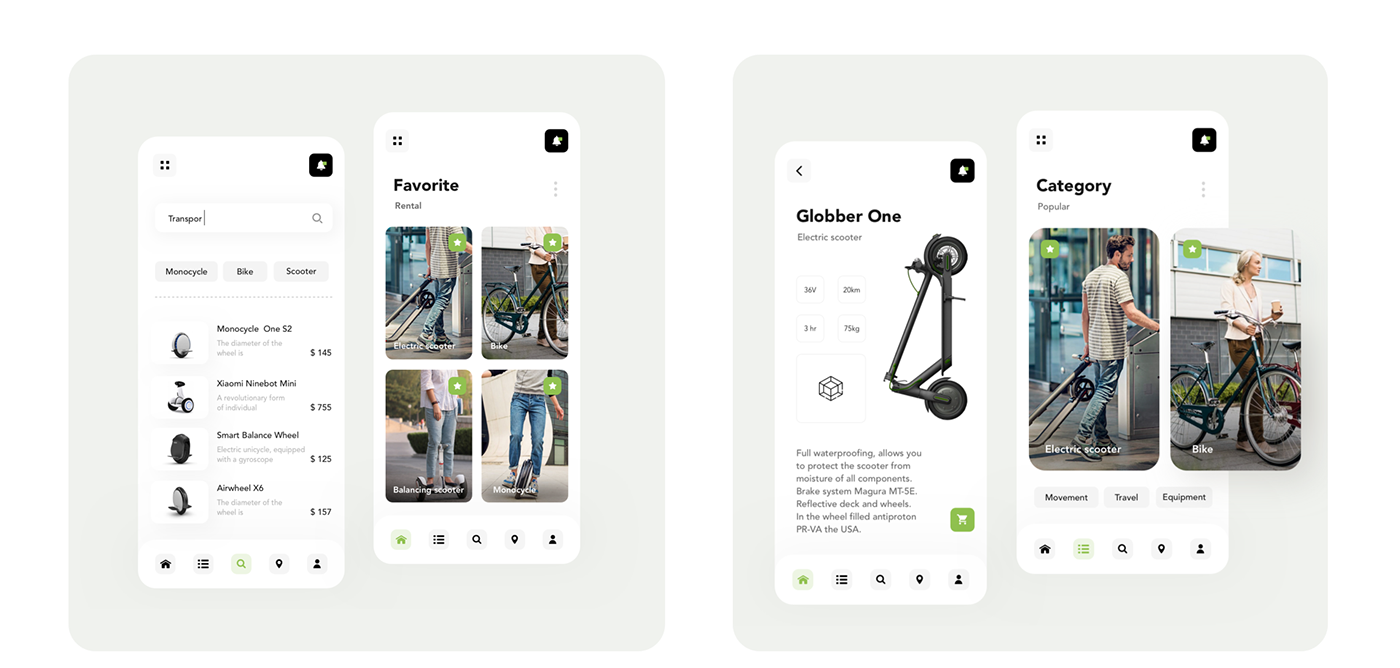 ux design digital landing UI flat dasign minimal design app mobile