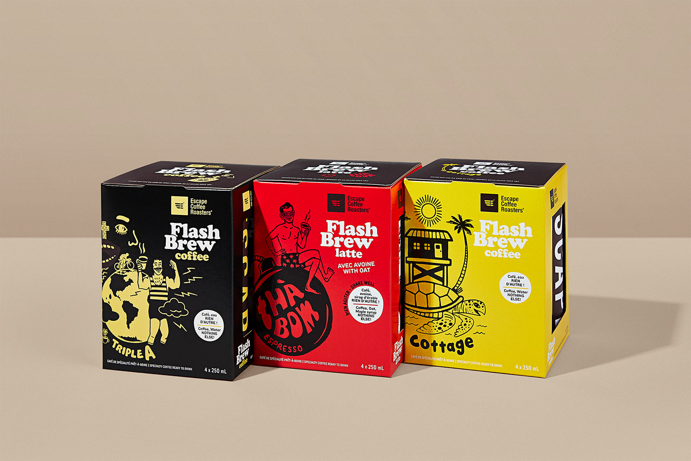 beverage brand cafe Coffee emballage flash brew new product Packaging