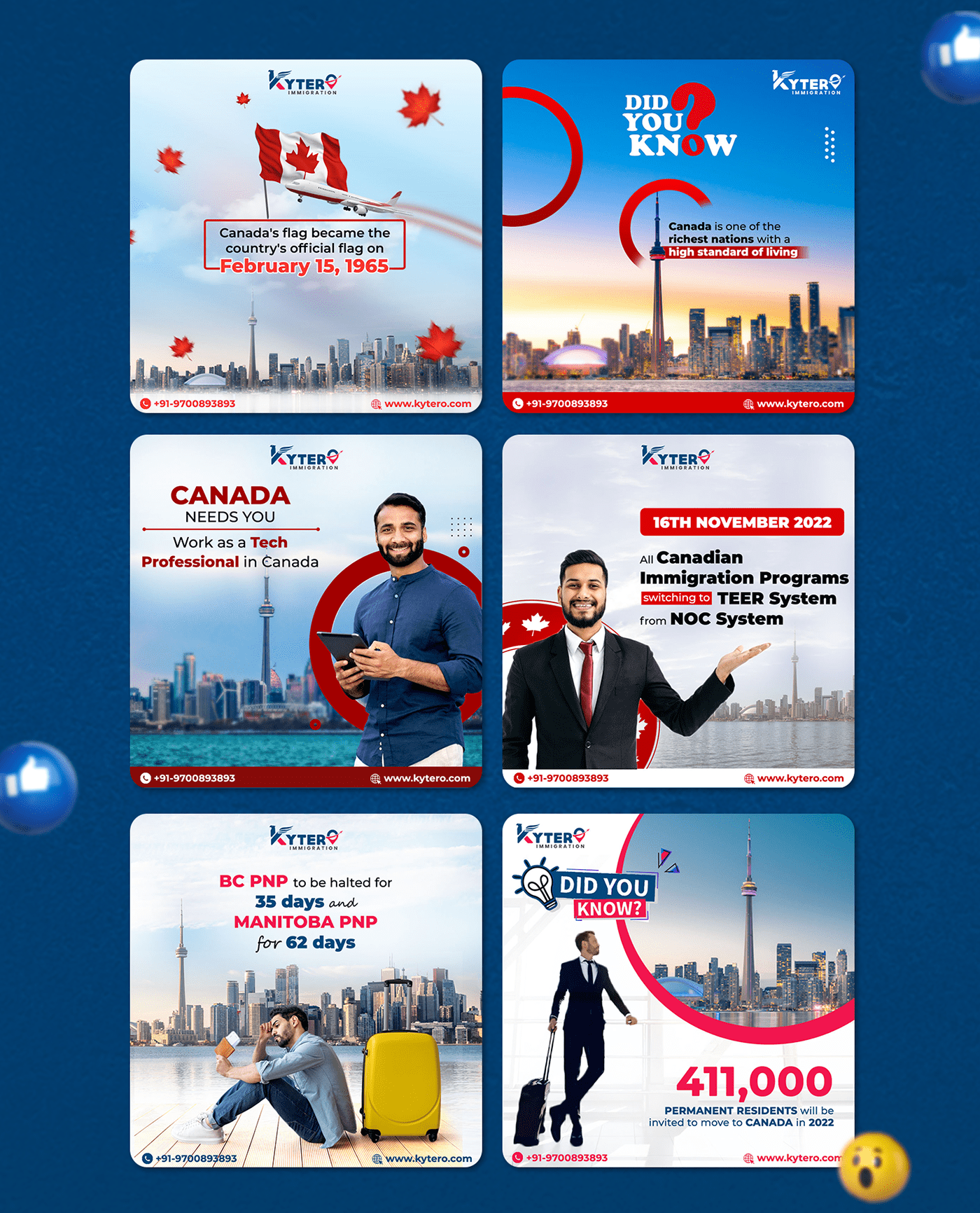 creative Immigration Social media post Canada study abroad social media Advertising  marketing   graphic design 