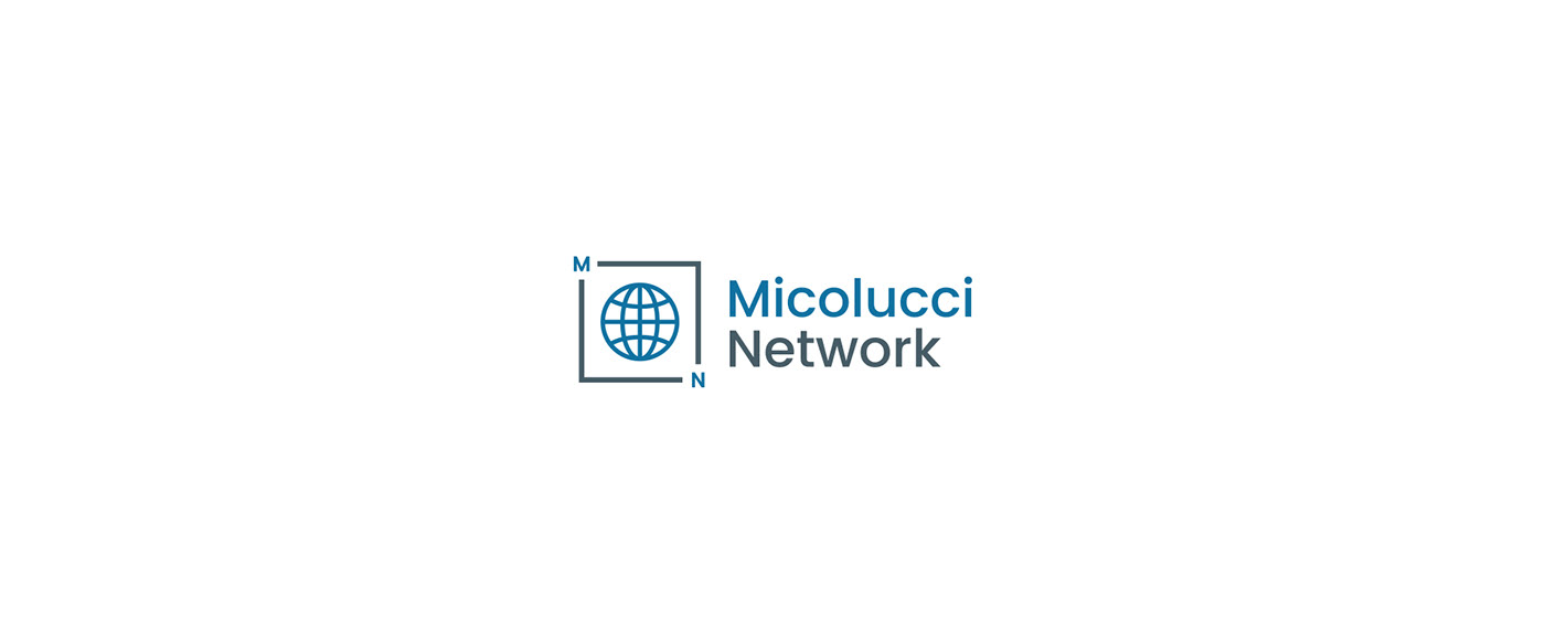 typography icon micolucci network logo design 