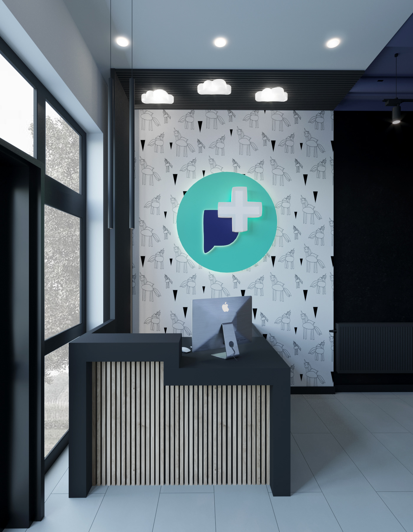 3ds max clinic Clinic Design Comercial design corona design Interior interior design  Render visualization