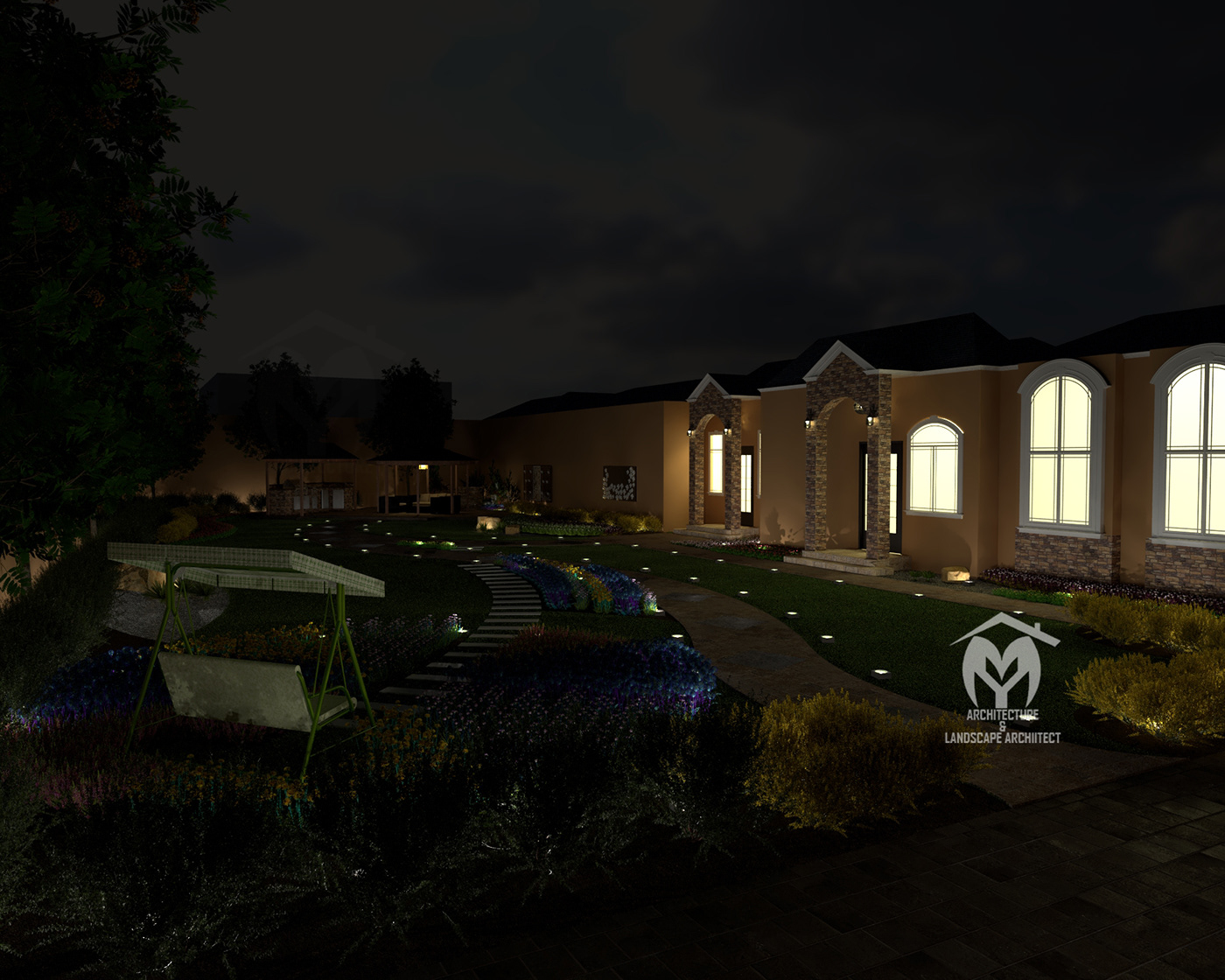 Designing extend of existing house and landscaping front yard Software used @googlesketchup @autocad @chaosgroup for rendering Swipe right 🌹 Ps: to see night shoots much better make your