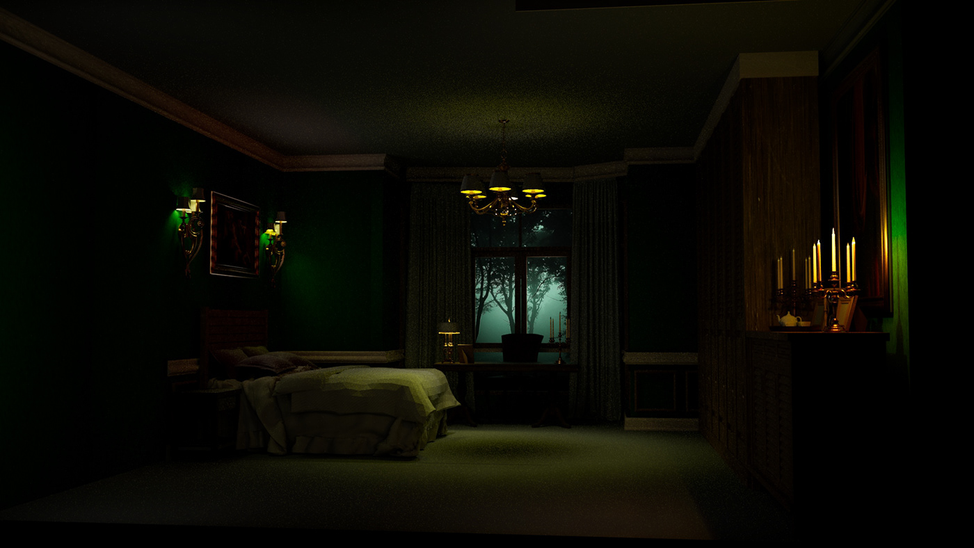 Interior texturing horror lighting