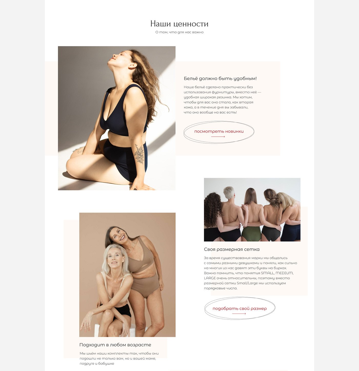 e-commerce store underwear Webdesign Website