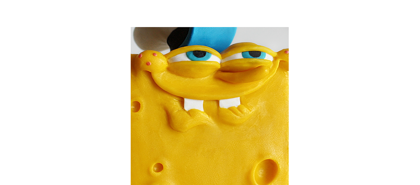 clay spongebob Sponge Plasticine burguer art toy nickelodeon RobertryanCory