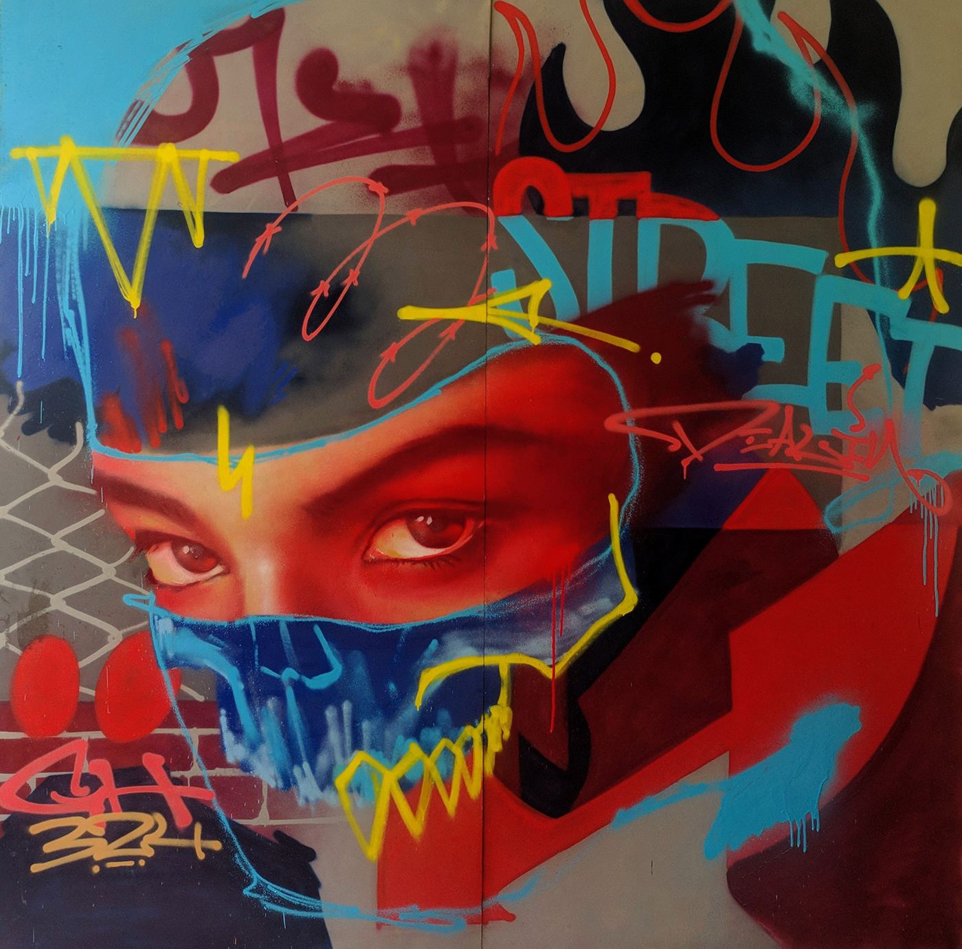 14k Graffiti indonesia livepainting Mural overspray potrait Streaming streetart