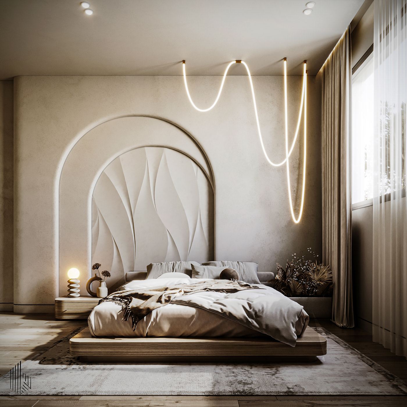 3ds max modern interior design  bedroom design bedroom minimal Interior visualization corona
