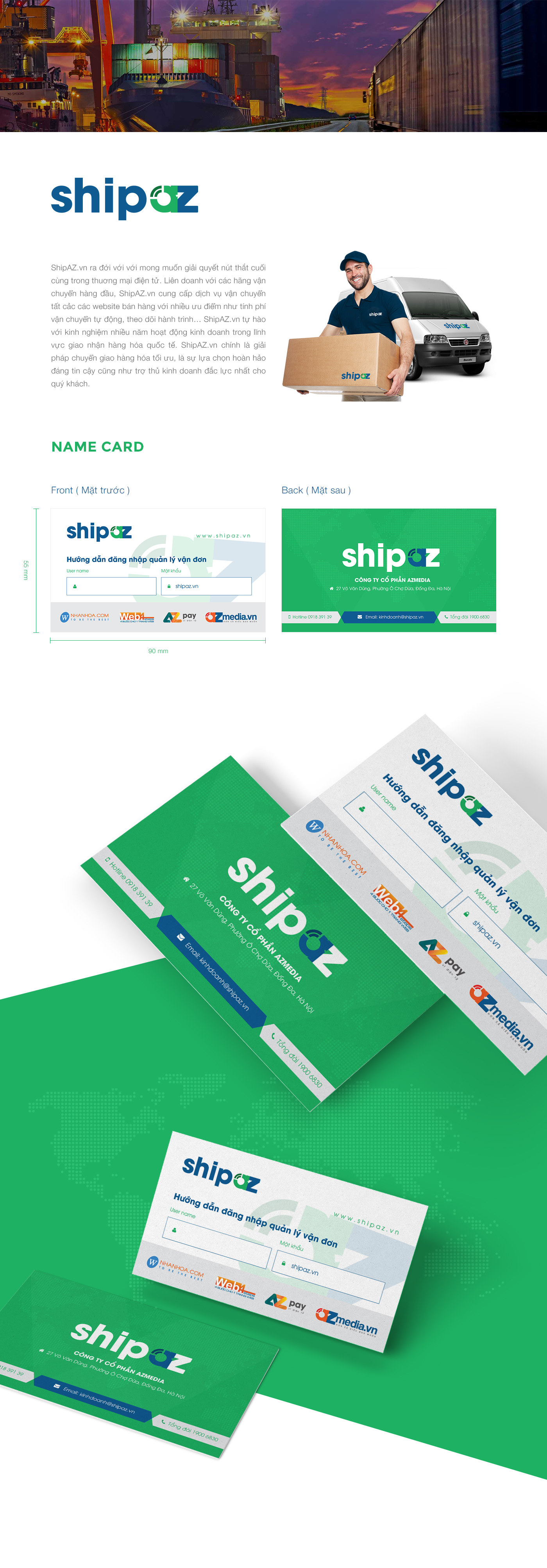 namecard shipping company branding 