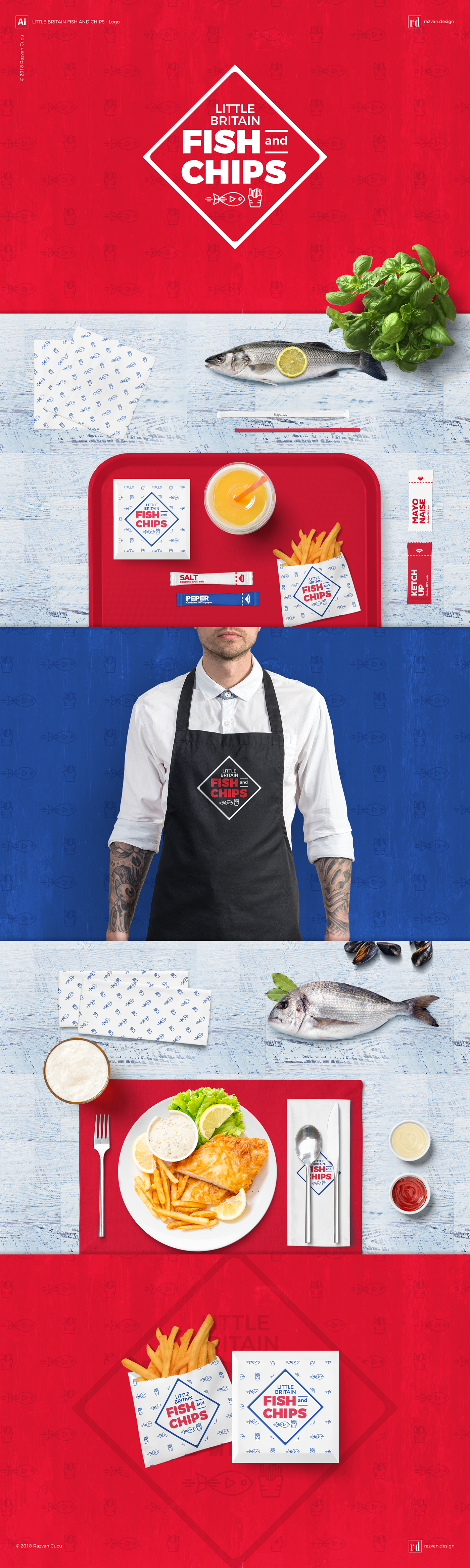 logodesign designiasi razvandesign branding  fish chips britain
