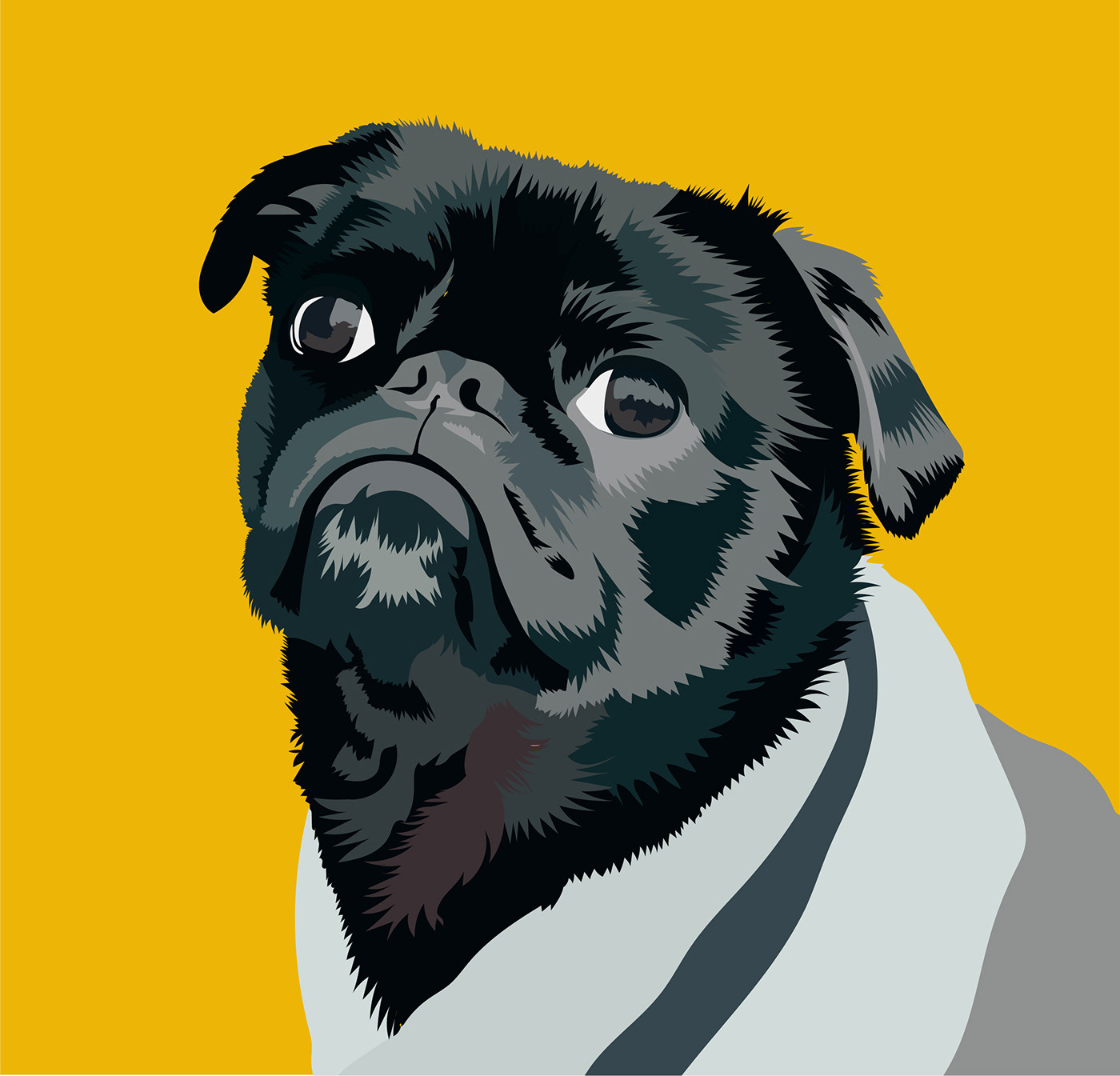 dog vector art Vector Illustration yellow
