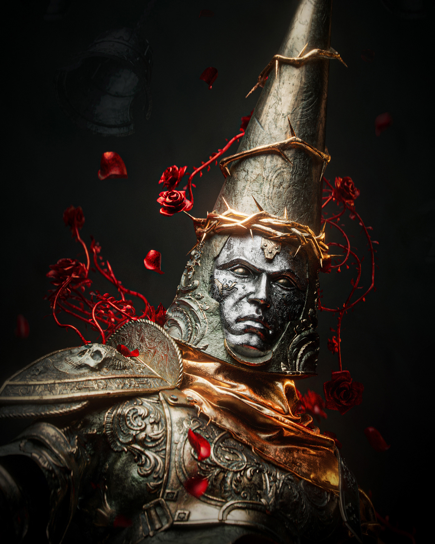 blasphemous game spain skull angel hell knight dark horror metrodvania