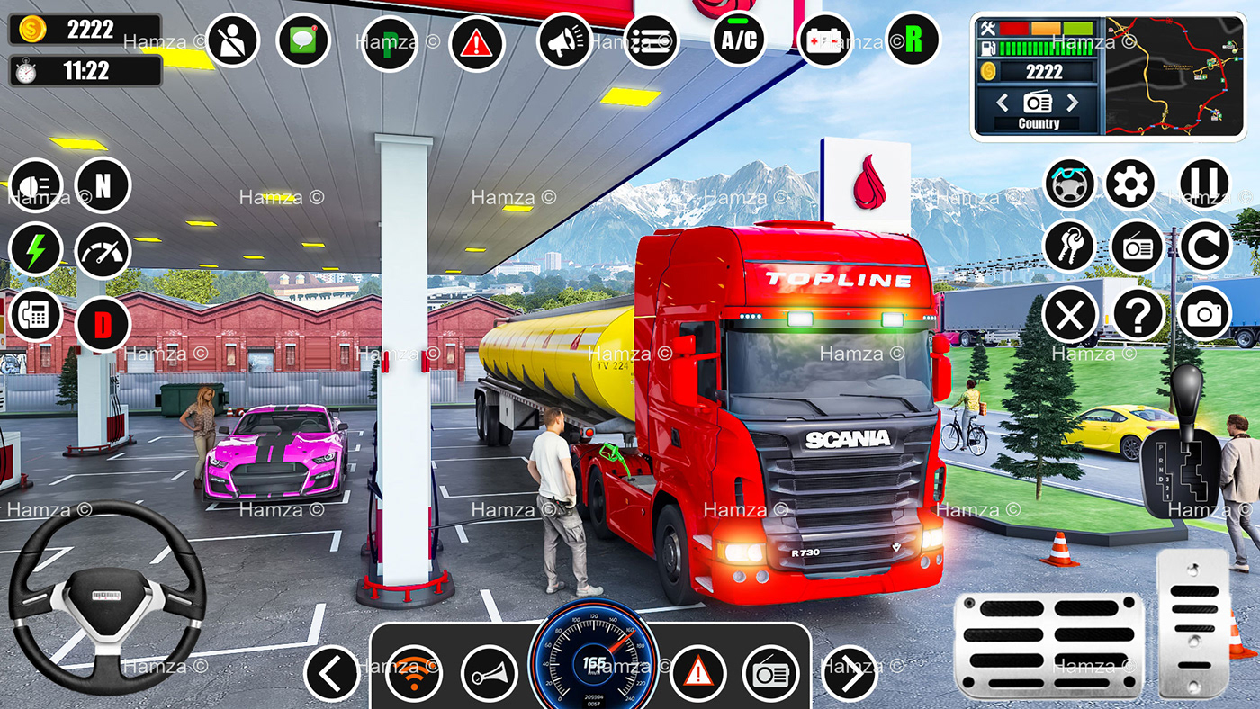 screenshot ui design game simulation 3D 3ds max vray highway Vehicle Advertising 