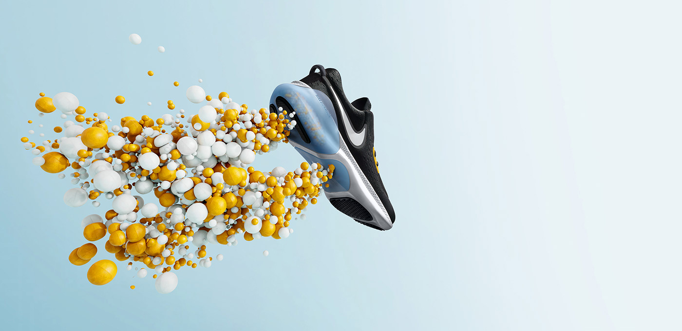 bubbles CG explode joyride Nike Particle Animation trainers vfx