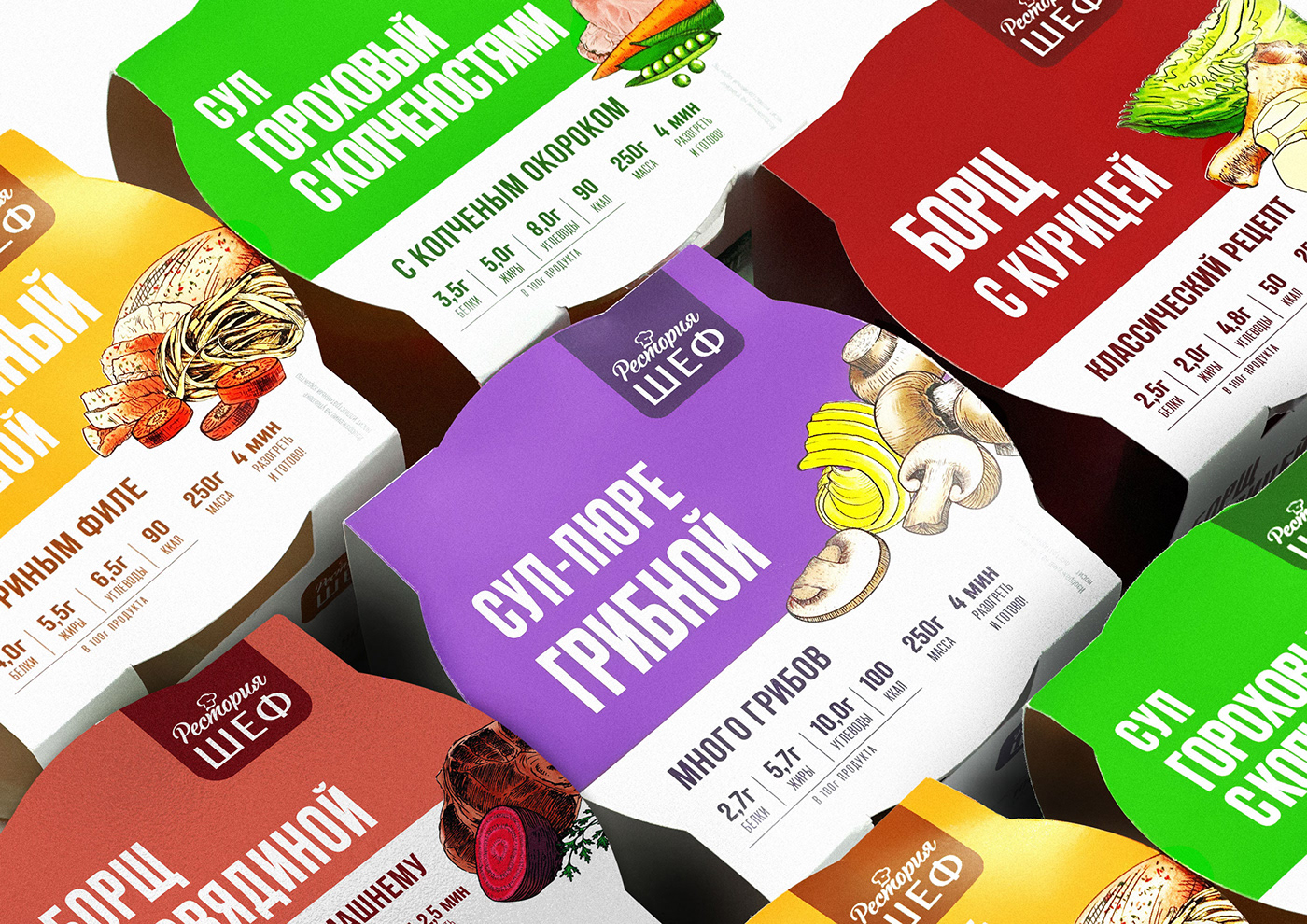 Packaging Food  Soup branding  food illustration brand Food Packaging typography  
