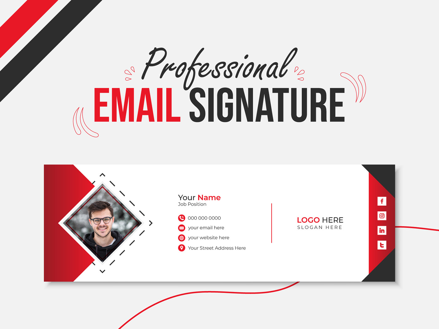 coporate business Email signature footer design personal Header cover marketing  
