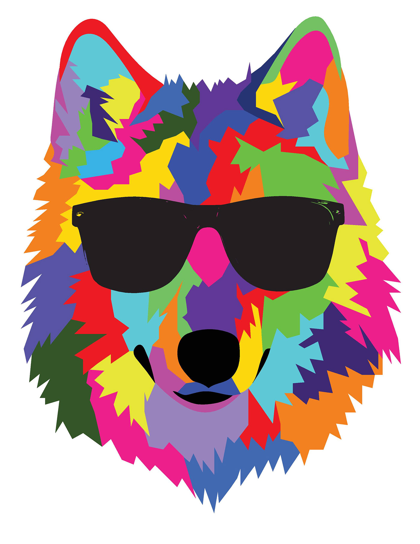 wolf bear rabbit Illustrator adobe cool forest Sunglasses