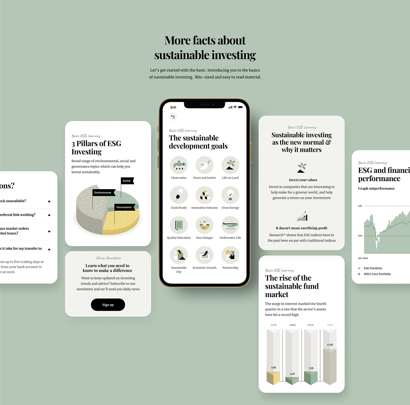 Olivier is sustainable investing app that takes a company or investment's impact on the environment