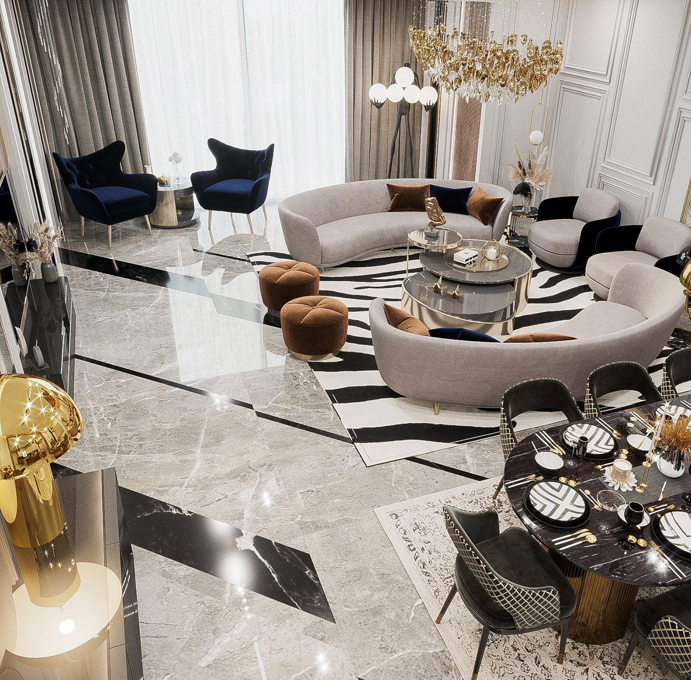 CGI contemporary corona modern reception Render interior design  modeling visualization