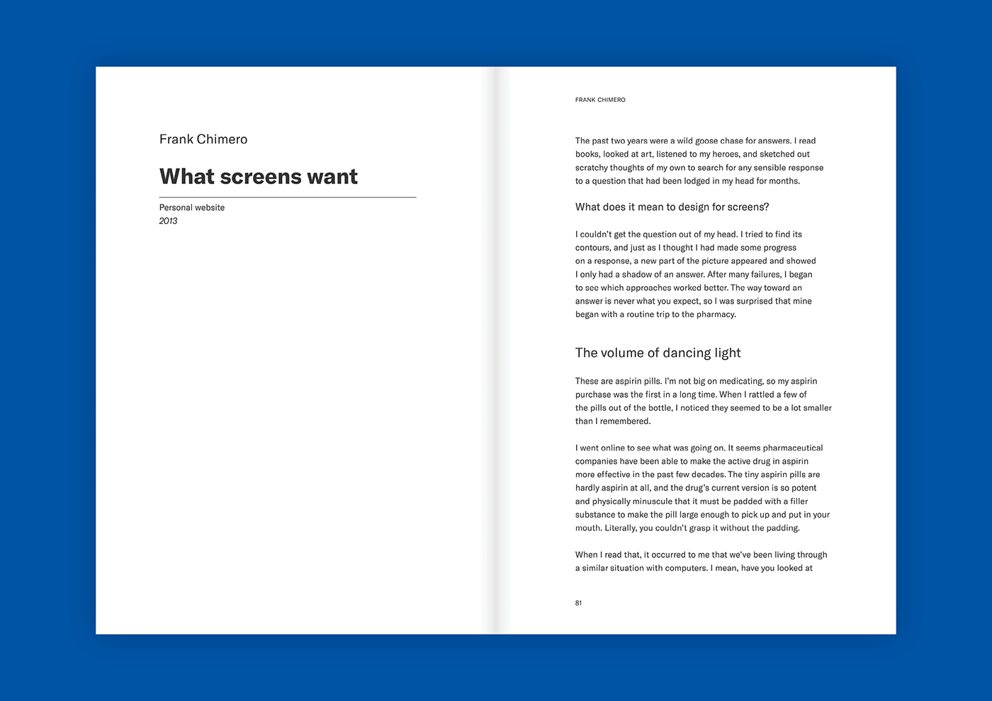 Adobe Portfolio typography   book book design typesetting print research