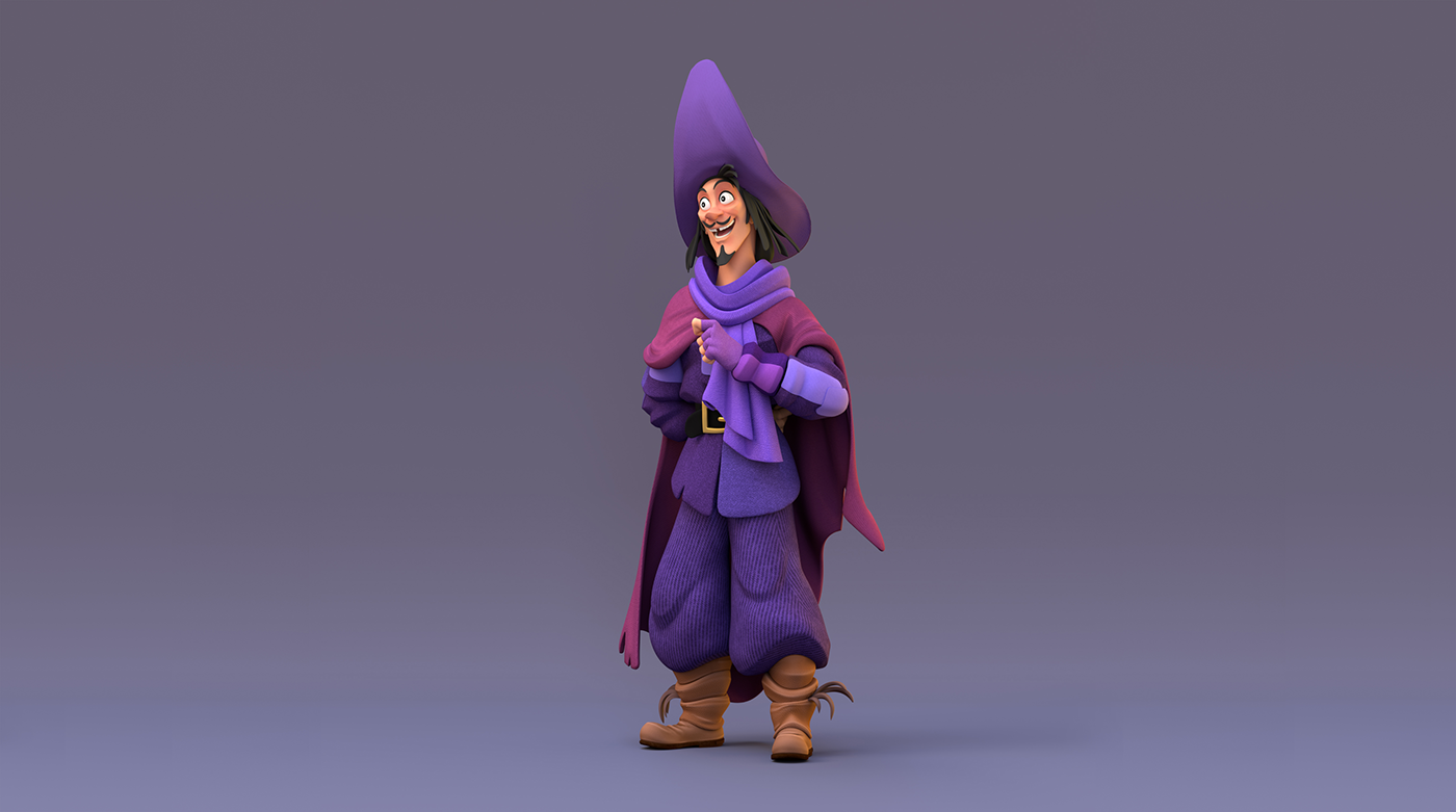 Hansel gretel boris book model 3D ilustration wizard Character