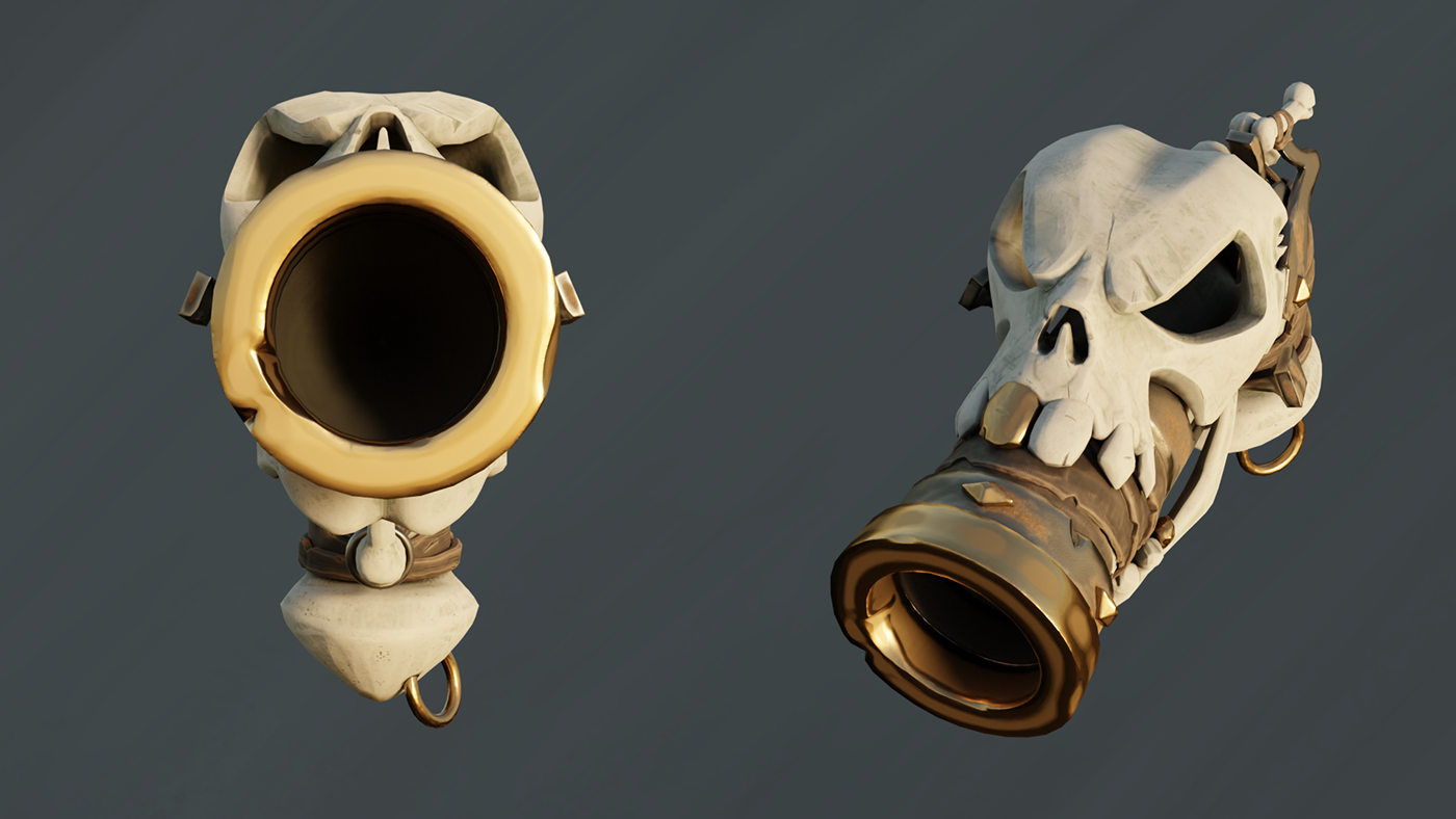 3D 3d weapons  blender3d Digital Art  fantasy Game Art props skull stylized model texturing