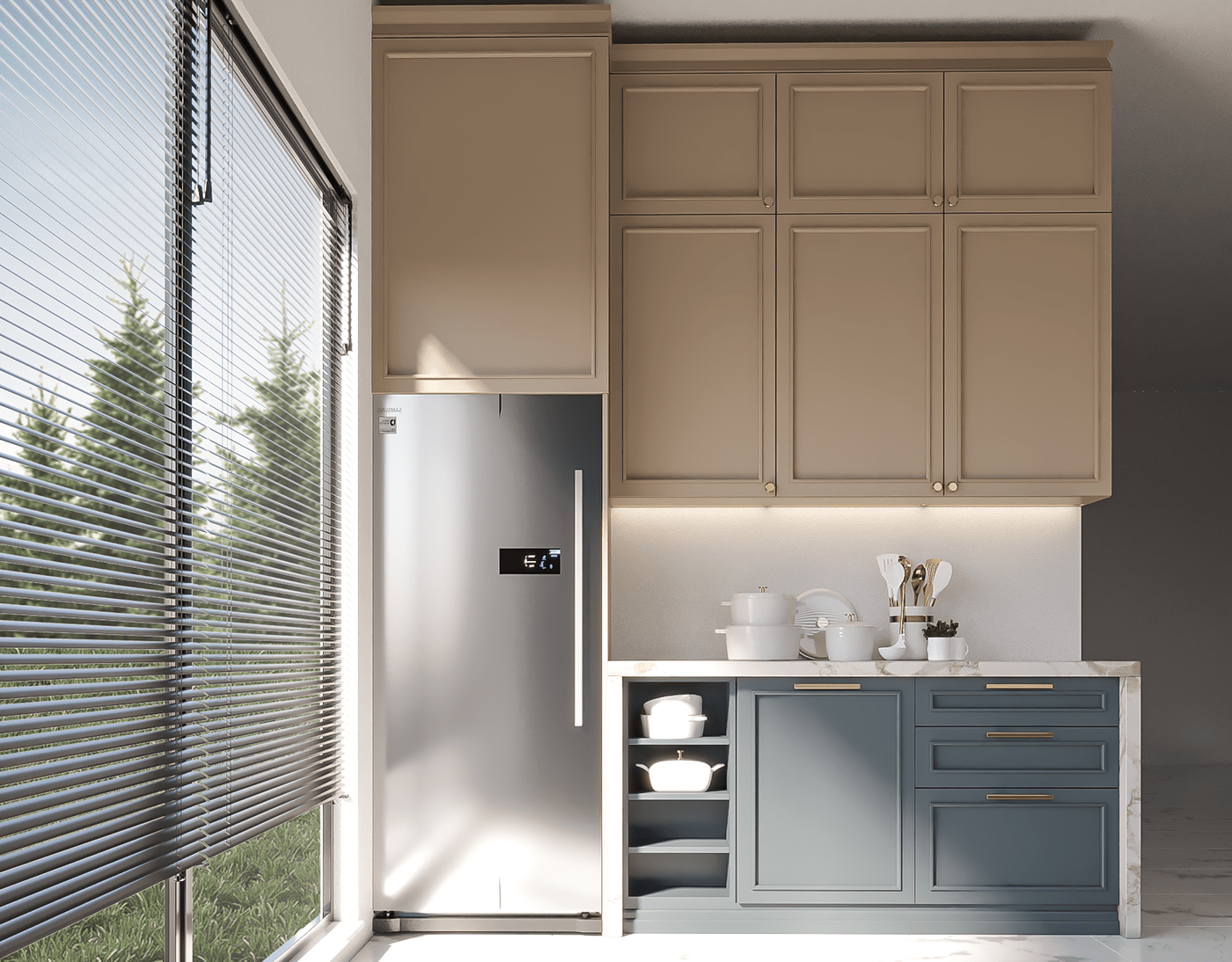 interior design  residential kitchen visualization Render architecture corona 3ds max